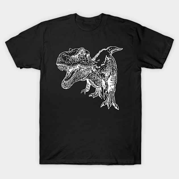 Saurus T-Rex dinosaur Hand Drawn Art T Rex T-Shirt by Nassif